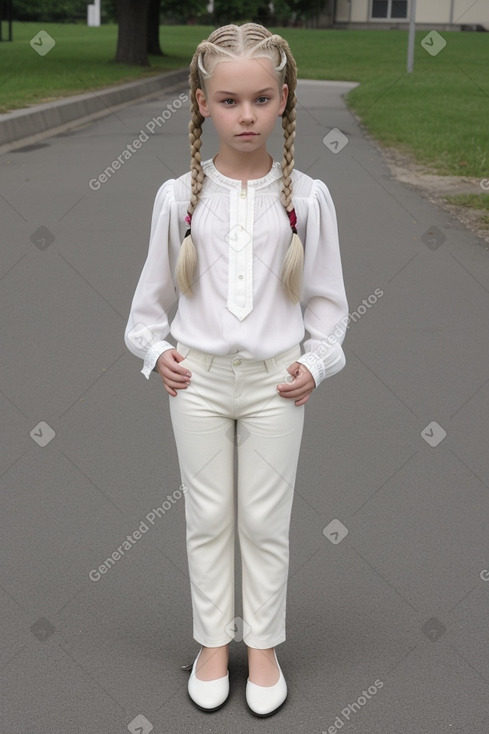 Caucasian child female with  white hair