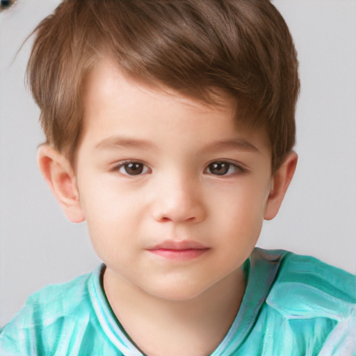 Neutral white child male with short  brown hair and brown eyes