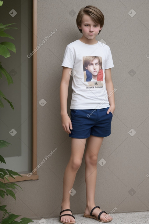 Finnish teenager boy with  brown hair