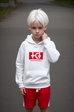 Czech child boy with  white hair