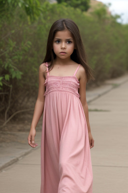 Mexican child female with  brown hair