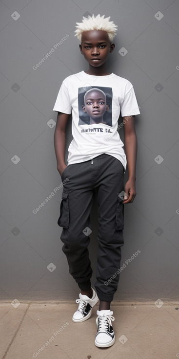 Ugandan teenager boy with  white hair