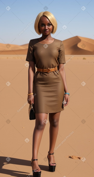 Sudanese adult female with  blonde hair