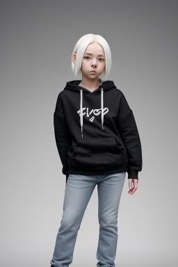 Japanese child non-binary with  white hair