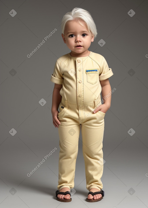 Colombian infant boy with  white hair