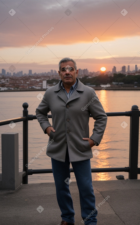 Colombian middle-aged male with  gray hair