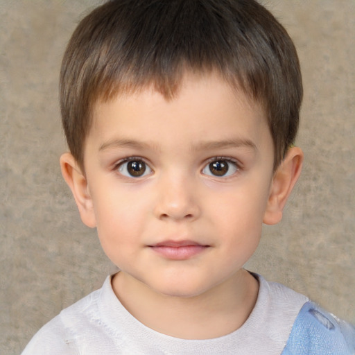 Neutral white child male with short  brown hair and brown eyes