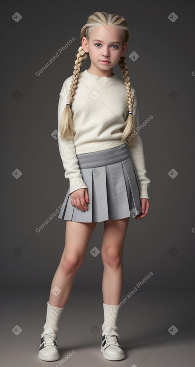 Caucasian child female with  white hair