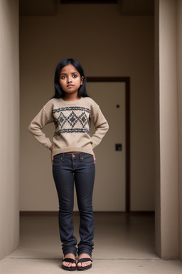 Nepalese child female with  black hair