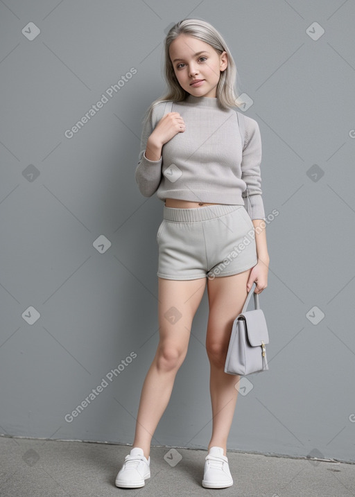 New zealand infant girl with  gray hair