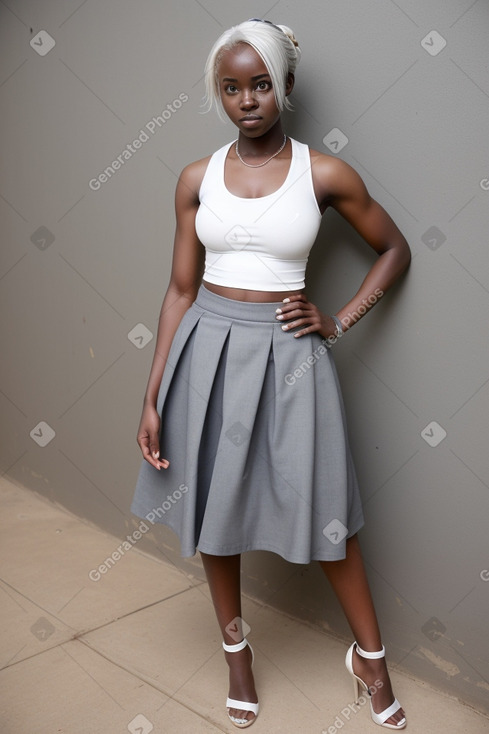 Ugandan young adult female with  white hair