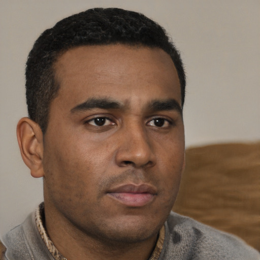 Neutral latino young-adult male with short  brown hair and brown eyes