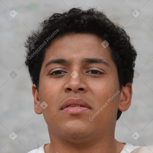 Neutral asian young-adult male with short  brown hair and brown eyes