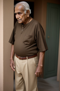 Indian elderly male with  brown hair