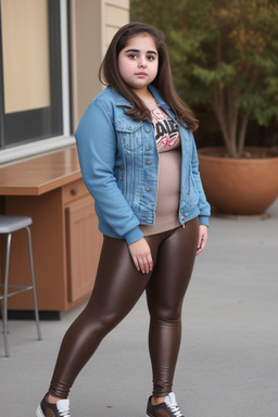 Arab teenager girl with  brown hair