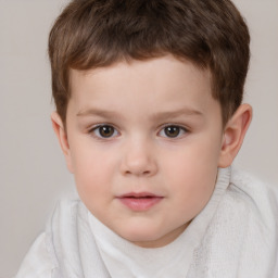 Neutral white child male with short  brown hair and brown eyes