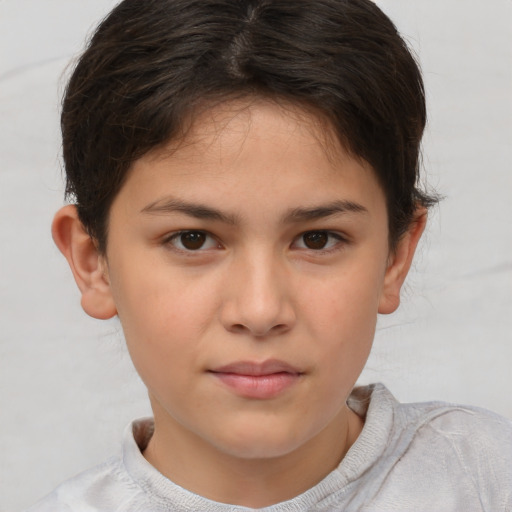 Neutral white young-adult female with short  brown hair and brown eyes