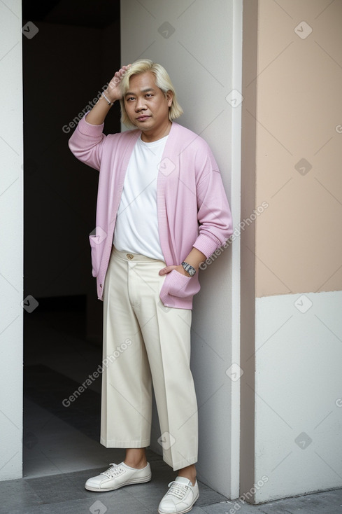 Filipino middle-aged male with  blonde hair