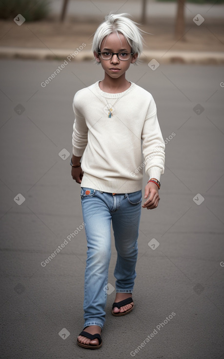 Malian child boy with  white hair