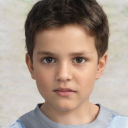 Neutral white child male with short  brown hair and brown eyes