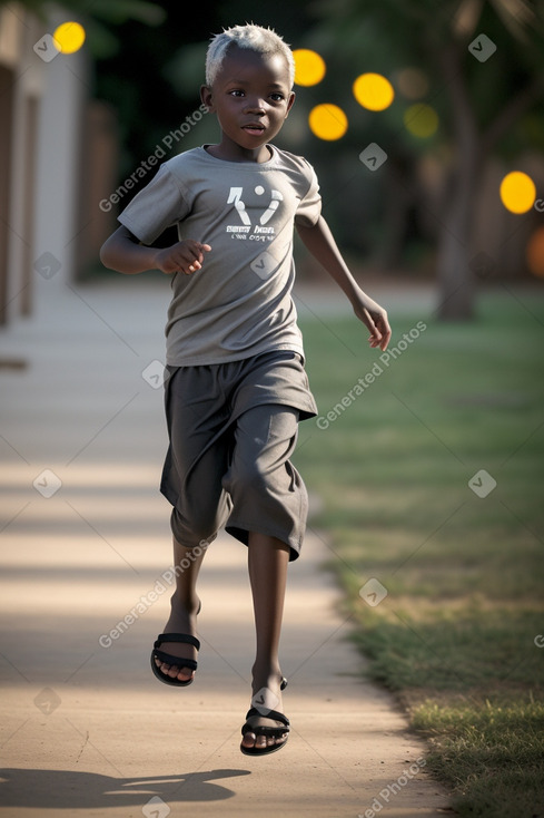 Zambian child boy with  gray hair