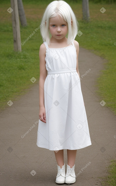 Finnish child girl with  white hair