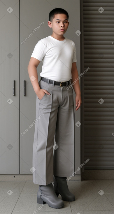 Thai teenager boy with  gray hair