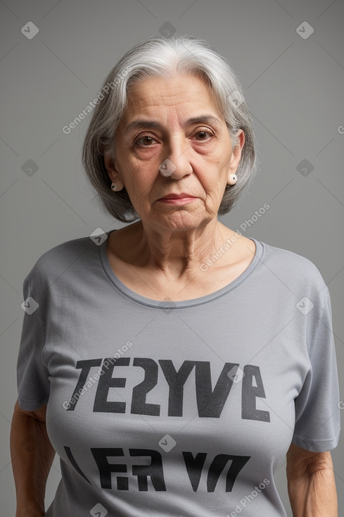 Greek elderly female with  gray hair