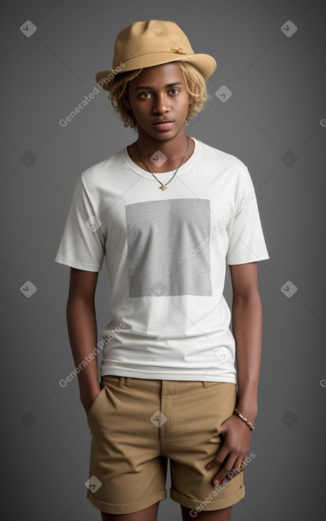 Ethiopian young adult male with  blonde hair