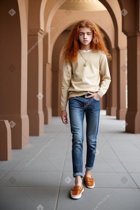 Saudi arabian teenager boy with  ginger hair