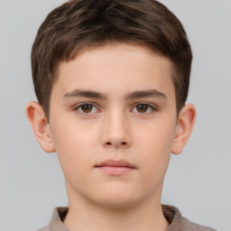 Neutral white child male with short  brown hair and brown eyes