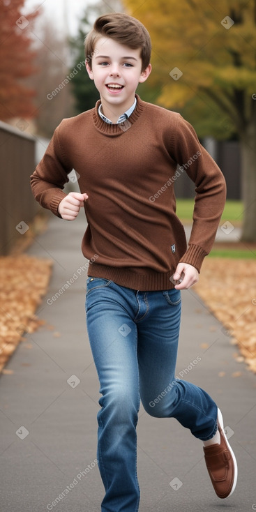 American teenager boy with  brown hair