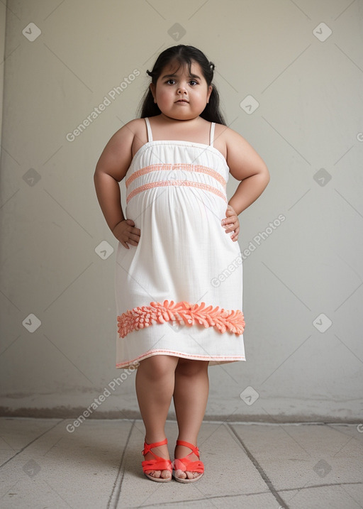 Mexican child girl with  white hair