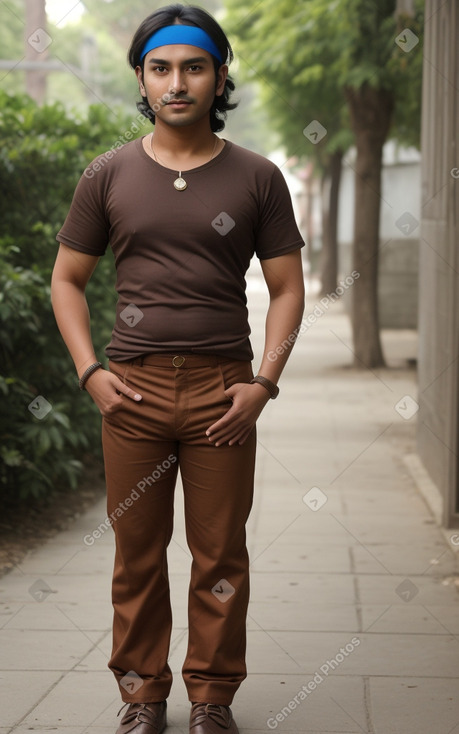 Nepalese adult male with  brown hair