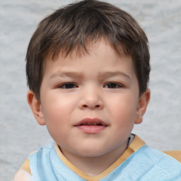 Neutral white child male with short  brown hair and brown eyes