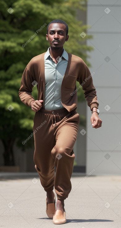 Sudanese adult male with  brown hair