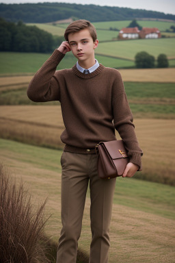 Slovak teenager male with  brown hair