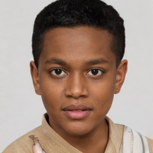 Neutral latino young-adult male with short  brown hair and brown eyes