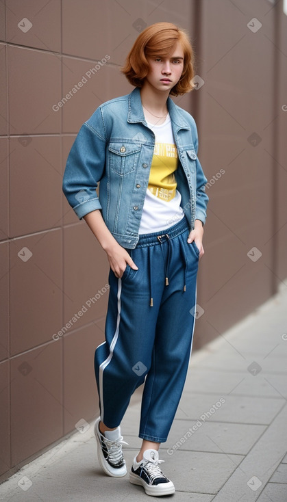 Uzbek teenager boy with  ginger hair