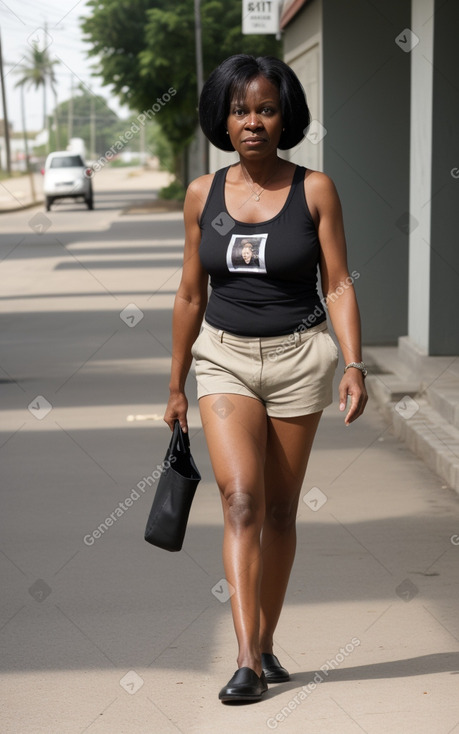 Nigerian middle-aged female with  black hair