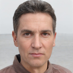 Neutral white adult male with short  brown hair and brown eyes