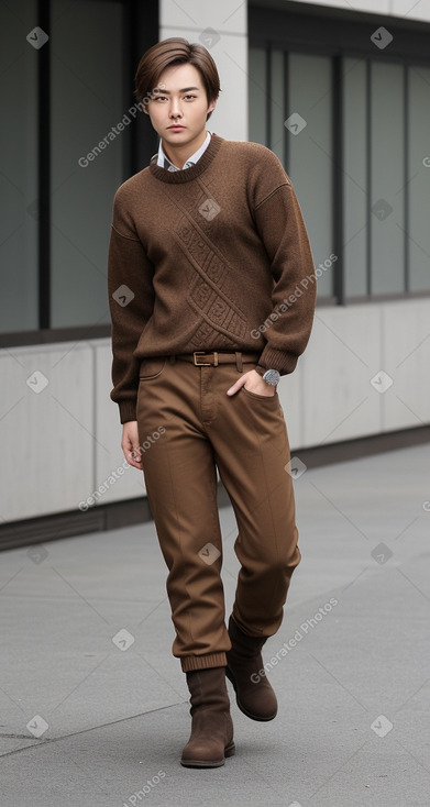 South korean adult male with  brown hair