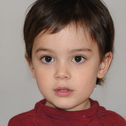 Neutral white child male with medium  brown hair and brown eyes