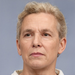 Neutral white middle-aged male with short  brown hair and brown eyes