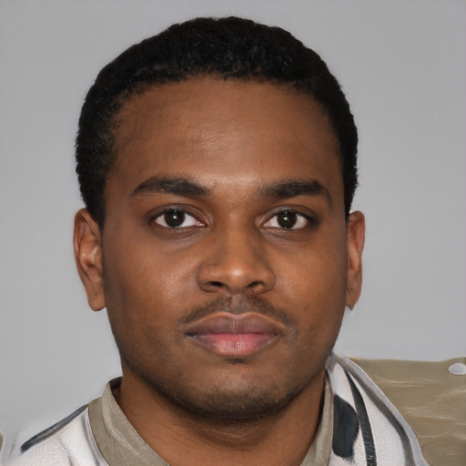 Neutral latino young-adult male with short  brown hair and brown eyes