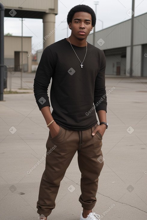 African american young adult male with  black hair