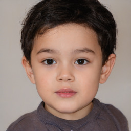 Neutral white child male with short  brown hair and brown eyes