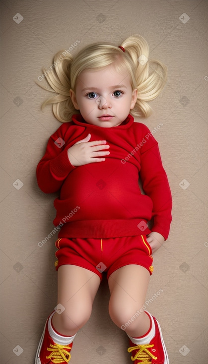 Macedonian infant girl with  blonde hair