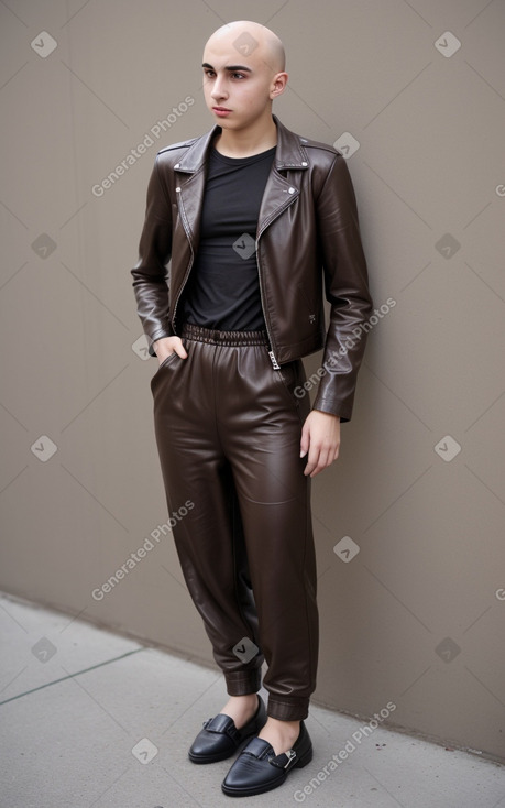 Azerbaijani teenager boy with  brown hair