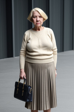 Caucasian elderly female with  blonde hair